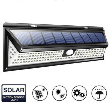 Solar 118-LED 3-Sided Wall Light with PIR Sensor