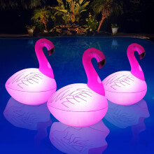 Luci solari gonfiabili a forma di fenicottero per piscina, confezione da 3, impermeabili