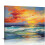 Tableau abstrait sur toile bleu ciel et orange 1