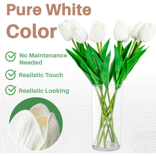 10 Multicolor Real-Touch Artificial Tulips 2