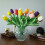 Multicolor Artificial Tulips – PU Bouquet, 20 or 24 pcs 2