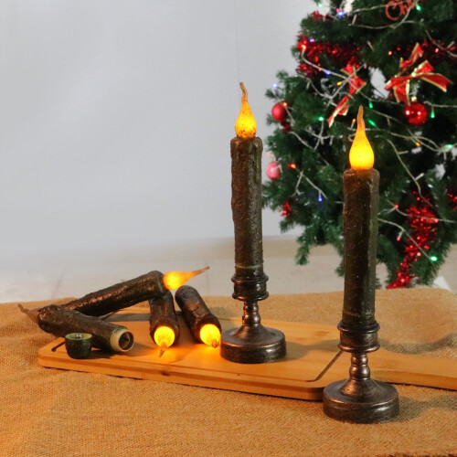 Christmas Taper Candles Real Wax 6pcs 2