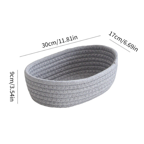 Cotton Rope Storage Basket – Vintage Style, Foldable, 3 1