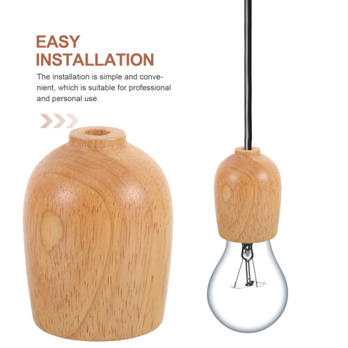 Ensemble de pied de lampe en bois brun de style chinois (1 ensemble) 2