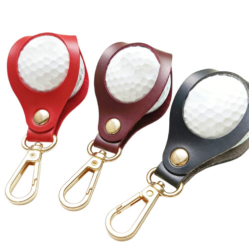 Minigolfaccessoire Waterdichte PU-lederen golfbalhouder-bruin 2