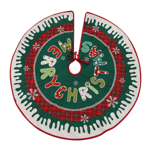 Weihnachtsbaumrock 90 cm mehrfarbiger Stoff 1