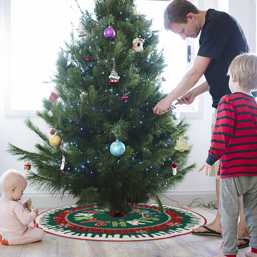 Weihnachtsbaumrock 90 cm mehrfarbiger Stoff 2