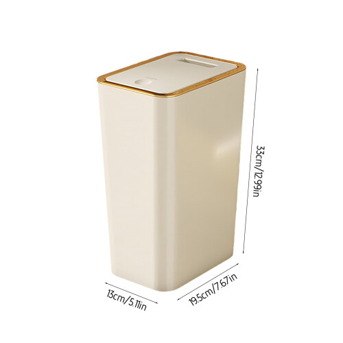 Cestino con coperchio a pressione, in plastica gialla, 33 cm 1
