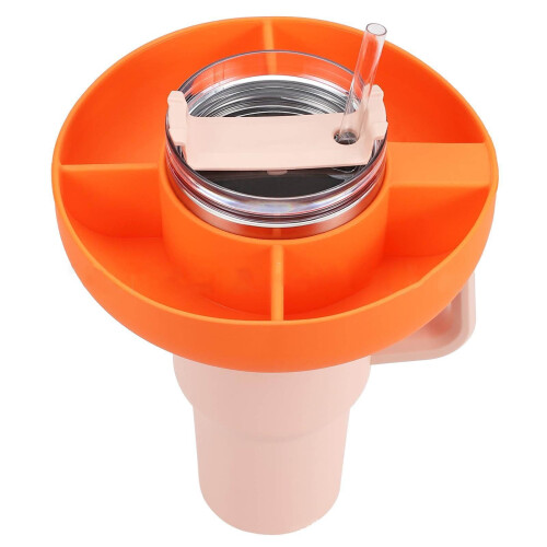 4-Compartment Silicone Snack Platter for Cup Holders 1