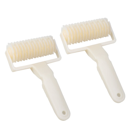 Deegsnijder met rasterpatroon, plastic, beige, 2 stuks 2