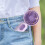 USB Rechargeable Handheld Fan Purple 5