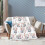 Elephant Print Flannel Throw Blanket 60" x 50" 3