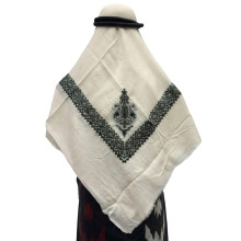 Multiuse Arab Shemagh Scarf Jacquard Shawl Men's Arabian-White