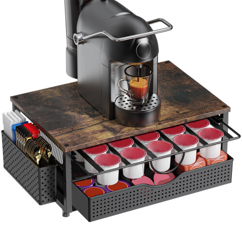 Durable Coffee Single Serve Cup Display Case Comes With-brown
