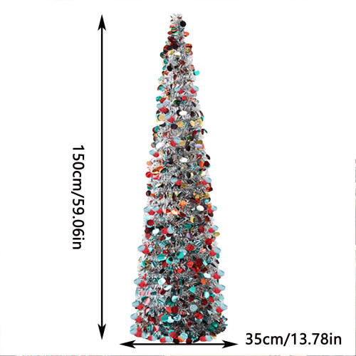 6ft retractable Christmas tree with sequins 150cm 2