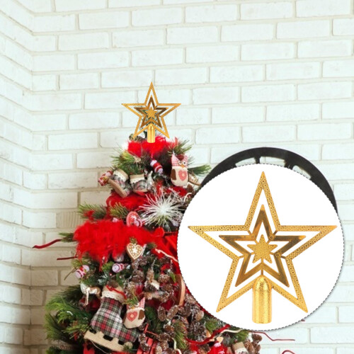 Gold Christmas Tree Topper Star 15 cm 2