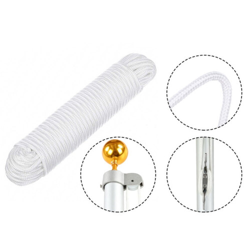 White Nylon Flagpole Rope 11.5m x 6mm 1