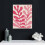 Framed Pink Abstract Canvas Art – Wooden Frame, Ready to 4