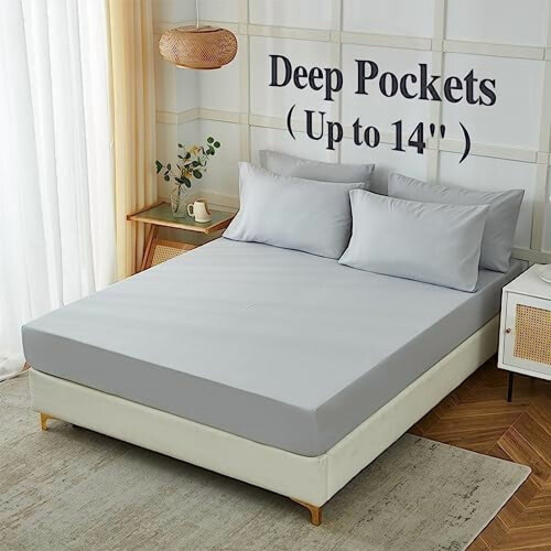 Queen Sheets Set 6-Piece Microfiber Deep Pocket 2