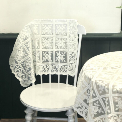White Lace Rectangular Tablecloth 60x60cm 2