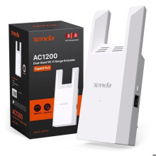Tenda WiFi Repeater A18 Pro, AC1200 Mbps Versterker (2.4GHz/5GHz), Gigabit Ethernet Poort, Bereik tot 150 m²