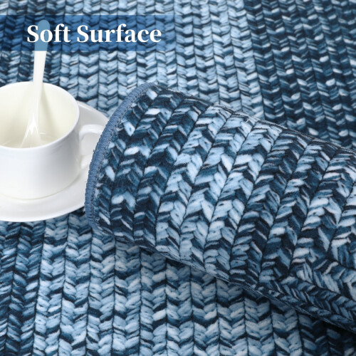 5x7 Braided Print Area Rug Gray Blue 1