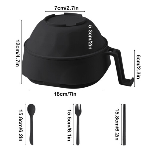 Microwave-Safe Ramen Bowl with Strainer, 6-Piece Set 2