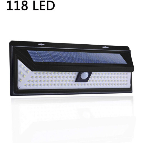 Solar 118-LED 3-Sided Wall Light with PIR Sensor 2