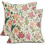Fodere per cuscini floreali vintage rosa e verdi 18x18 cm, set da 2 1