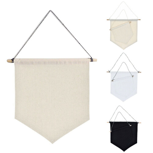 Stendardo nordico in cotone con asta in legno