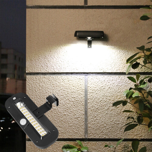 Luminária de parede solar com sensor de movimento e LED para exterior.