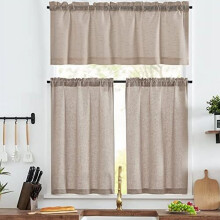 Grey Linen Tier Curtains 50x36 in – Farmhouse Kitchen