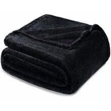 King Size Fleece Blanket 120x120 in Black