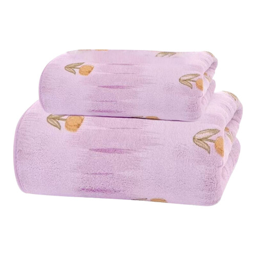 Ensemble de serviettes en velours corail – Douces et absorbantes, 3 pièces
