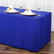 Royal Blue Polyester Fitted Tablecloth 72" x 30"