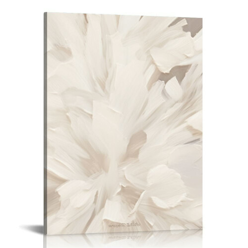 Beige Abstract Canvas Wall Art Framed
