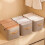 Foldable Cloth Storage Basket Khaki 35L 4