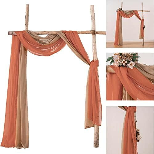 Διαφανές Κασκόλ Παραθύρου Valance Terracotta 54x216in 1