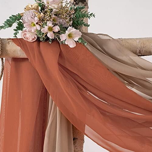 Διαφανές Κασκόλ Παραθύρου Valance Terracotta 54x216in 2