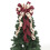 Christmas tree bow topper red cotton linen large 3