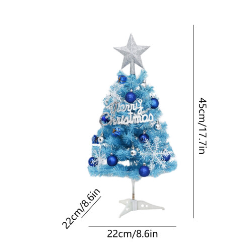 Mini Christmas Tree with Lights Blue 12-inch Tabletop 2