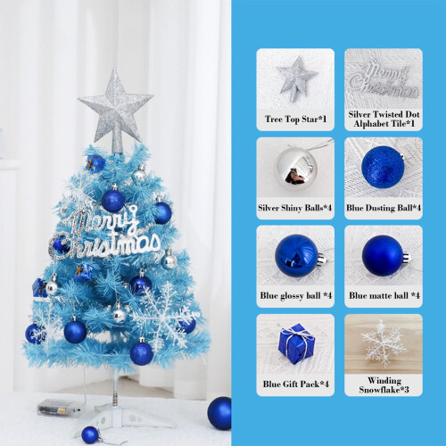 Mini Christmas Tree Blue 18 Inch Tabletop Decoration 2