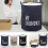 Sac à linge en toile de coton résistant 43 L noir 5