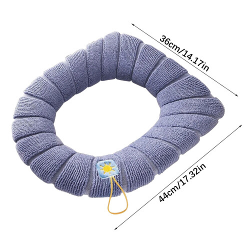 Dicker, waschbarer WC-Sitzbezug mit Griff, Marineblau 2