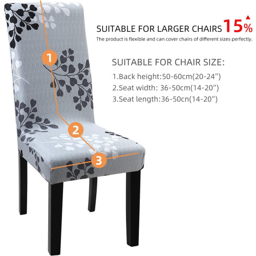 Stretch Dining Chair Slipcovers – Polyester-Spandex, 6 2