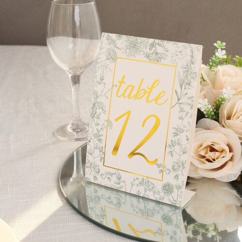 25 Sage Green Double-Sided Table Numbers 7 in 2