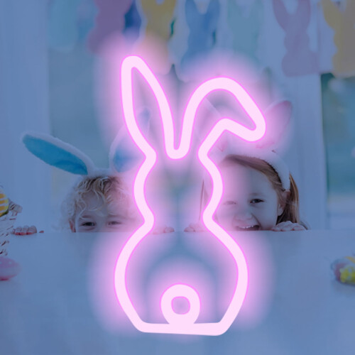 Bunny Tail Neon Night Light – USB or Battery Powered 2