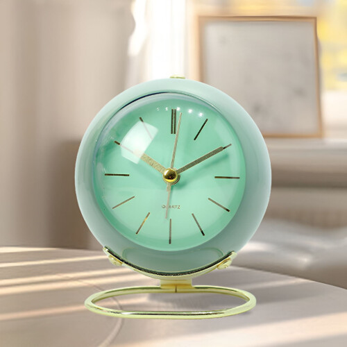 DESIGNICE Silent Analog Alarm Clock with Gold Base 1