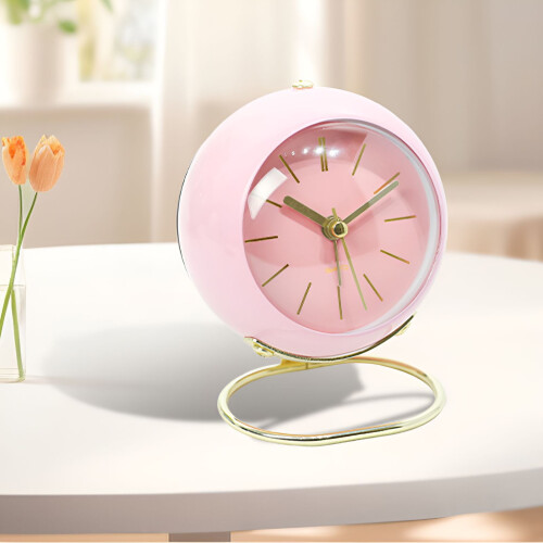 DESIGNICE Silent Analog Alarm Clock with Gold Base 2