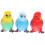 Realistic Plastic Parrot Decor Set of 3 3